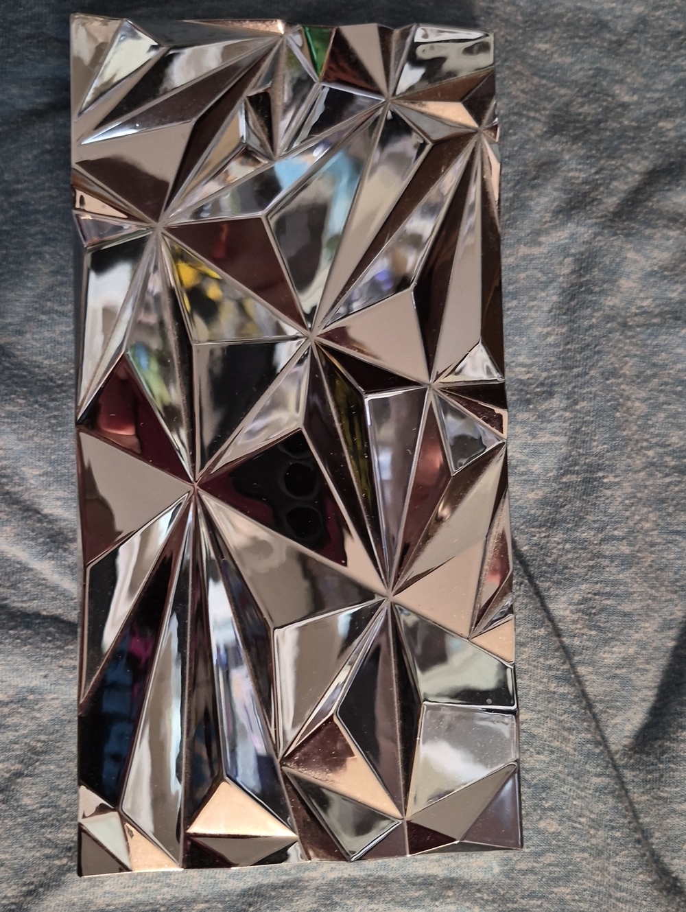 Geometric Faceted Decorative Eye Shadow Palette - Silver